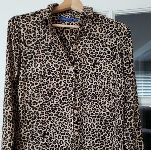 Leopard Button Down Blouse